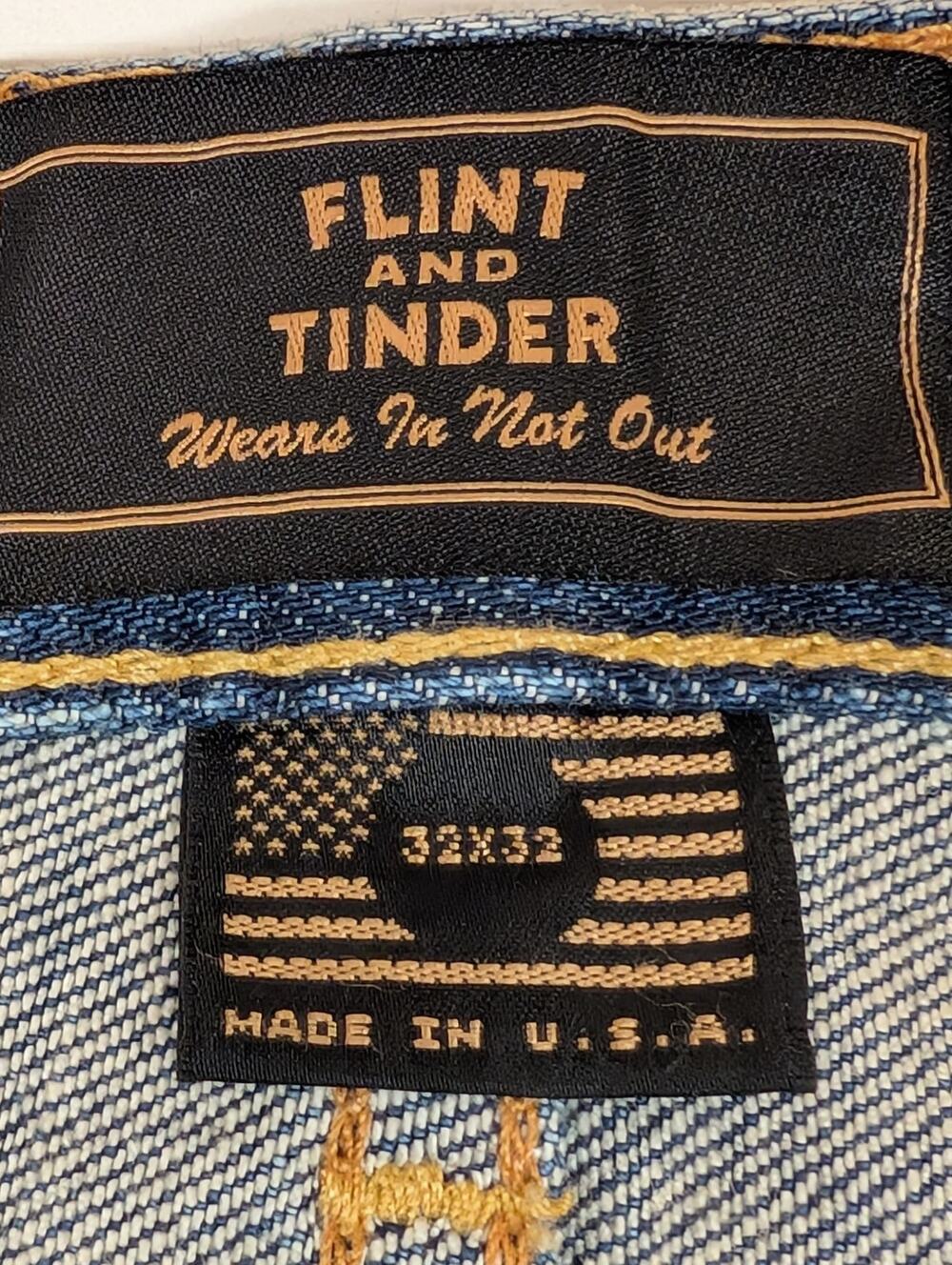 Flint and Tinder Jeans Men's 32x32 Medium Wash Made in USA Straight (1135)
